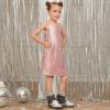 imagePerfashion Girls Sequin Dress Adjustable Spaghetti Strap Pencil Cami Midi Bodycon Dress Sparkly Party 615YPink251