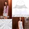 imagePerfashion Girls Sequin Dress Adjustable Spaghetti Strap Pencil Cami Midi Bodycon Dress Sparkly Party 615YSilver251