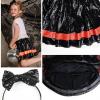 imagePerfashion Girls Sequin Skirts Builtin Shorts Sparkly Skort Metallic Shorts with Hairband 415 YearsBlack760