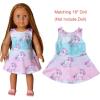imagePerfashion Matching GirlsampampDolls SleevelessLong Sleeve ALine Dresses Unicorn Festival SkirtsPink Unicorn