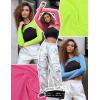 imagePerfashion Mesh Top Women 3 Pack Long Sleeve Crop Tops See Through Sheer Shirt Rave Sexy Dance ShrugPinkgreenblue3 Pack Long Sleeve  No Vest