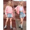 imagePerfashion Satin Bomber Jacket for Girls Zip Up Varsity Cropped Coat Sparkly Windbreaker with Pockets 413YSatin Pink 50906