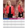imagePerfashion Satin Bomber Jacket for Girls Zip Up Varsity Cropped Coat Sparkly Windbreaker with Pockets 413YSatin Red 53906