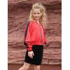 imagePerfashion Satin Bomber Jacket for Girls Zip Up Varsity Cropped Coat Sparkly Windbreaker with Pockets 413YSatin Red 53906