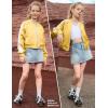 imagePerfashion Satin Bomber Jacket for Girls Zip Up Varsity Cropped Coat Sparkly Windbreaker with Pockets 413YSatin Yellow 17906