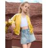 imagePerfashion Satin Bomber Jacket for Girls Zip Up Varsity Cropped Coat Sparkly Windbreaker with Pockets 413YSatin Yellow 17906