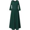 imagePerfashion Girls Maxi DressCottonCasualSleevelessLong Sleeve Crew Neck 615YDark Green010