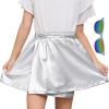 imagePerfashion Girls Metallic Wrap Skirt Sparkly Dance ALine Elastic Waist Skirt with Sunglasses 313 YearsSilver454