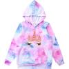 imagePerfashion Girls Novelty Hoodies Kids Pullover Sweatershirts 413YearsTie Dye Unicorn 4