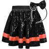 imagePerfashion Girls Sequin Skirts Builtin Shorts Sparkly Skort Metallic Shorts with Hairband 415 YearsBlack760
