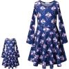 imagePerfashion Matching GirlsampampDolls SleevelessLong Sleeve ALine Dresses Unicorn Festival SkirtsFlamingos M81