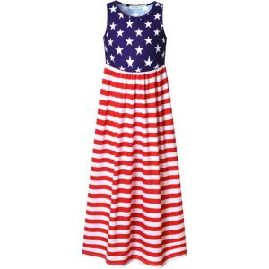 imagePerfashion Girls Maxi DressCottonCasualSleevelessLong Sleeve Crew Neck 615YUsa 309