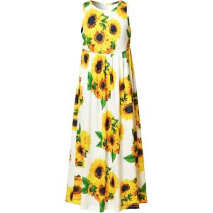 imagePerfashion Girls Maxi DressCottonCasualSleevelessLong Sleeve Crew Neck 615YYfl 309