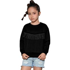 imagePerfashion Girls Novelty Hoodies Kids Pullover Sweatershirts 413YearsBlackthicker
