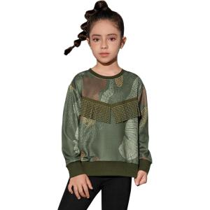 imagePerfashion Girls Novelty Hoodies Kids Pullover Sweatershirts 413YearsCamouflageregular Thickness