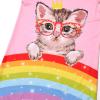 imagePerfashion 2Pack Nightgown for Girls Flutter Sleeve Mermaid Pajamas Cotton Sleepwear Dressing gownsCat  Leopard U03