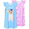 imagePerfashion 2Pack Nightgown for Girls Flutter Sleeve Mermaid Pajamas Cotton Sleepwear Dressing gownsDog X67