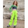imagePerfashion Girls Mesh Crop Top 3 Pack Long Sleeve Shirts for Teen Trendy Hip Hop Dance Outfits 413YGreenyellowpurple3 Pack Long Sleeve  No Vest