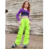 imagePerfashion Girls Mesh Crop Top 3 Pack Long Sleeve Shirts for Teen Trendy Hip Hop Dance Outfits 413YGreenyellowpurple3 Pack Long Sleeve  No Vest