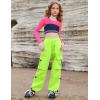 imagePerfashion Girls Mesh Crop Top 3 Pack Long Sleeve Shirts for Teen Trendy Hip Hop Dance Outfits 413YPinkgreenblue3 Pack Long Sleeve  No Vest