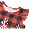 imagePerfashion Girls Nightgowns Soft Sleepwear Nightdress Flutter Sleeve KittenRabbit Pajamas 413 YearsPlaid Reindeer
