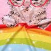 imagePerfashion Girls Nightgowns Soft Sleepwear Nightdress Flutter Sleeve KittenRabbit Pajamas 413 YearsRainbow Cat