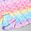 imagePerfashion Girls Nightgowns Soft Sleepwear Nightdress Flutter Sleeve KittenRabbit Pajamas 413 YearsRainbow Mermaid