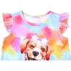imagePerfashion Girls Nightgowns Soft Sleepwear Nightdress Flutter Sleeve KittenRabbit Pajamas 413 YearsTiedye Dog M09