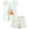 imagePerfashion Girls Pajama Sets Flutter Sleeve Ruffles Soft Pjs Size 413 Years SleepwearMint Green Rabbit S26