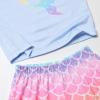 imagePerfashion Girls Pajama Sets Flutter Sleeve Ruffles Soft Pjs Size 413 Years SleepwearMint Rainbow Mermaid