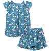 imagePerfashion Girls Pajama Sets Flutter Sleeve Ruffles Soft Pjs Size 413 Years SleepwearNavy Bluerabbit Eggs Y87