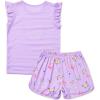 imagePerfashion Girls Pajama Sets Flutter Sleeve Ruffles Soft Pjs Size 413 Years SleepwearPurple Butterfly