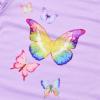 imagePerfashion Girls Pajama Sets Flutter Sleeve Ruffles Soft Pjs Size 413 Years SleepwearPurple Butterfly