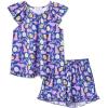 imagePerfashion Girls Pajama Sets Flutter Sleeve Ruffles Soft Pjs Size 413 Years SleepwearRabbit Navy Blue S24