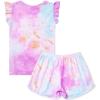 imagePerfashion Girls Pajama Sets Flutter Sleeve Ruffles Soft Pjs Size 413 Years SleepwearTie Dye T75