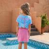 imagePerfashion Swimwear Cover Up for Girls Terry Swim Cover Ups Hooded Kids Zipup CoverupsLake Bluepink