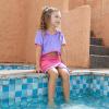 imagePerfashion Swimwear Cover Up for Girls Terry Swim Cover Ups Hooded Kids Zipup CoverupsPurplerose