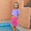 imagePerfashion Swimwear Cover Up for Girls Terry Swim Cover Ups Hooded Kids Zipup CoverupsPurplerose