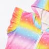 imagePerfashion Swimwear Cover Up for Girls Terry Swim Cover Ups Hooded Kids Zipup CoverupsRainbow A86