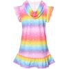 imagePerfashion Swimwear Cover Up for Girls Terry Swim Cover Ups Hooded Kids Zipup CoverupsRainbow A86