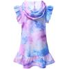 imagePerfashion Swimwear Cover Up for Girls Terry Swim Cover Ups Hooded Kids Zipup CoverupsTie Dye R94