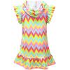 imagePerfashion Swimwear Cover Up for Girls Terry Swim Cover Ups Hooded Kids Zipup CoverupsTriangle Stripes H20