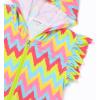 imagePerfashion Swimwear Cover Up for Girls Terry Swim Cover Ups Hooded Kids Zipup CoverupsTriangle Stripes H20
