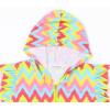 imagePerfashion Swimwear Cover Up for Girls Terry Swim Cover Ups Hooded Kids Zipup CoverupsTriangle Stripes H20
