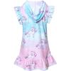 imagePerfashion Swimwear Cover Up for Girls Terry Swim Cover Ups Hooded Kids Zipup CoverupsUnicorn 637