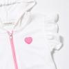 imagePerfashion Swimwear Cover Up for Girls Terry Swim Cover Ups Hooded Kids Zipup CoverupsWhite