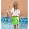 imagePerfashion Swimwear Cover Up for Girls Terry Swim Cover Ups Hooded Kids Zipup CoverupsWhitegreen