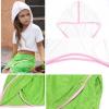 imagePerfashion Swimwear Cover Up for Girls Terry Swim Cover Ups Hooded Kids Zipup CoverupsWhitegreen