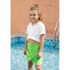 imagePerfashion Swimwear Cover Up for Girls Terry Swim Cover Ups Hooded Kids Zipup CoverupsWhitegreen