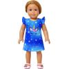 imagePerfashion UnicornMermaid Nightgowns Matching GirlsampampDolls Summer Flutter Sleeve Pajamas